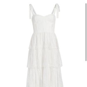 WAYF Tiered Ruffle Midi Dress